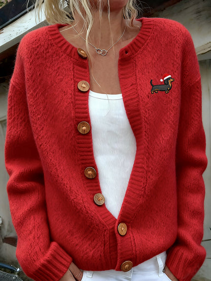 Femmes Noël Animal Art Casual Cardigan Top