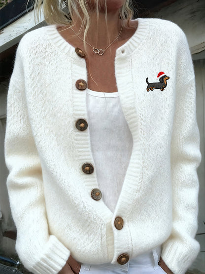 Femmes Noël Animal Art Casual Cardigan Top