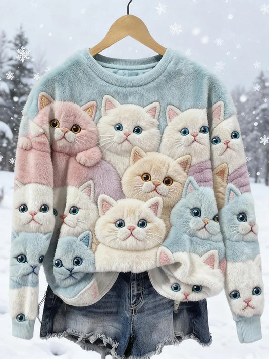 Top en flanelle décontracté à imprimé animal rétro pour femmes