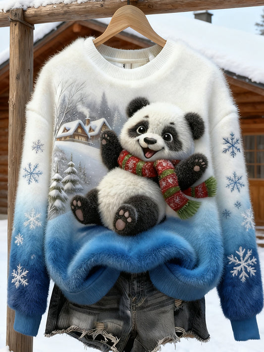 Top en flanelle décontracté à imprimé animal rétro pour femmes