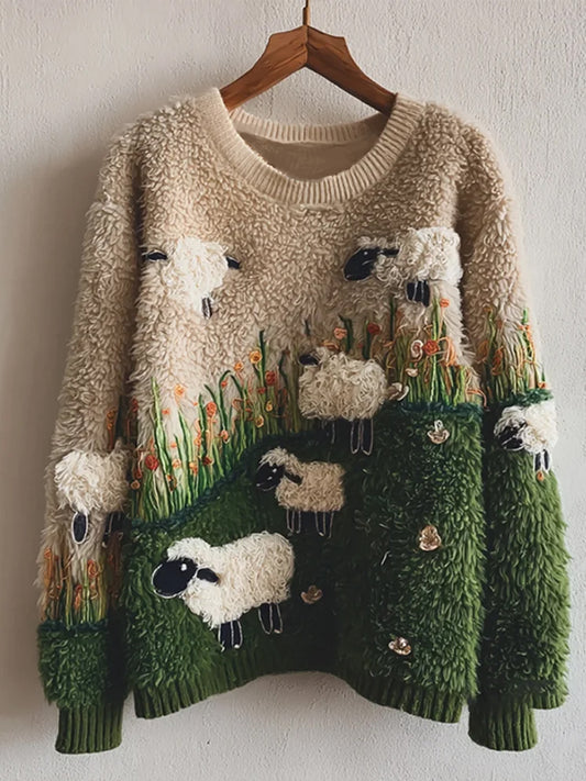 Top en flanelle décontracté à imprimé animal rétro pour femmes