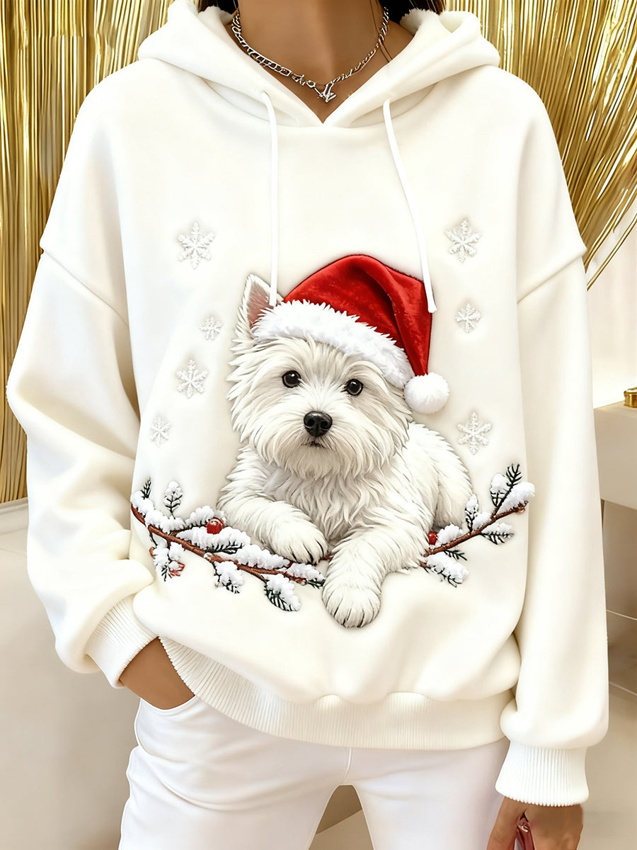 Sweat-shirt à capuche en flanelle à imprimé animal rétro femme