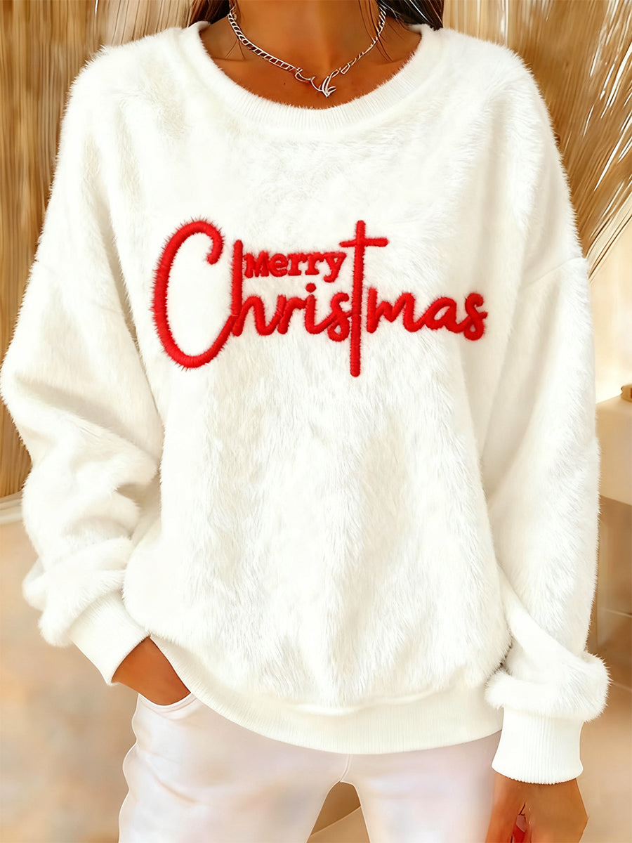 Sweat à capuche en flanelle de Noël joyeux Noël pour femmes