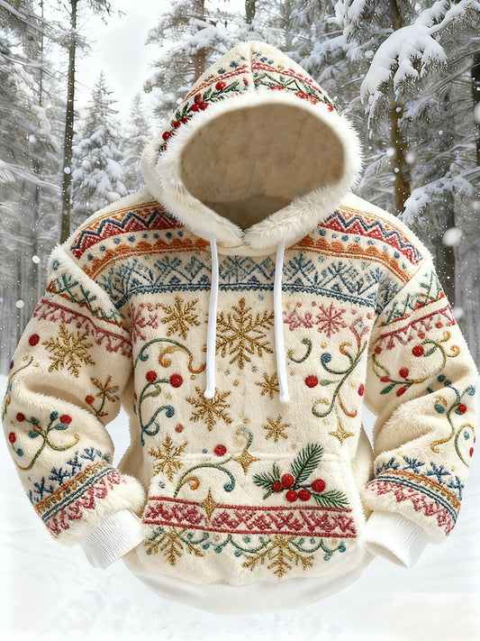 Sweatshir de flanelle de confort décontracté rétro de Noël pour hommes