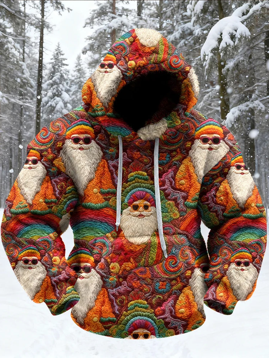 Sweatshir de flanelle de confort décontracté rétro de Noël pour hommes