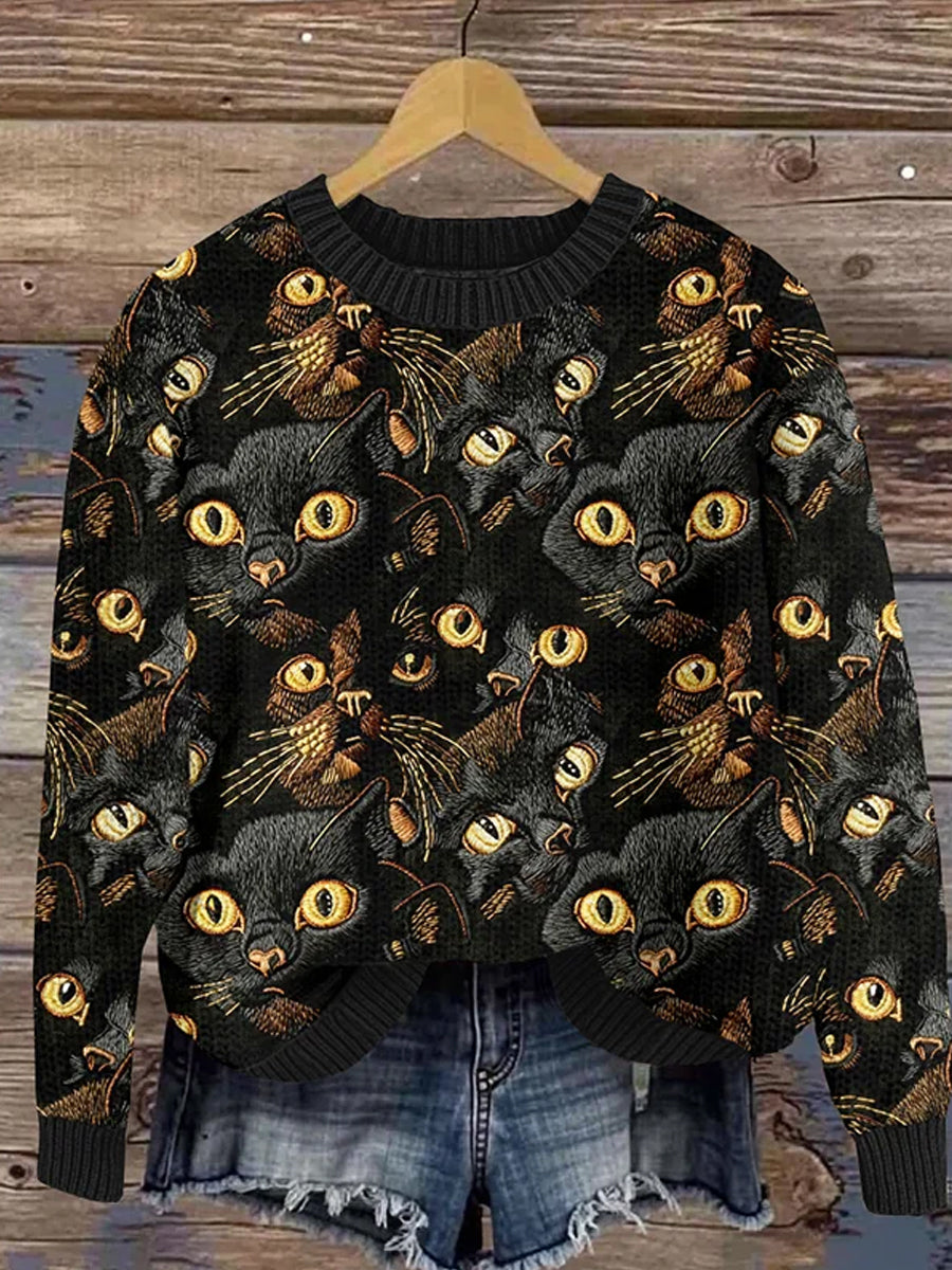 Rétro Animal Art Print confortable Flanelle Sweatshirt des femmes