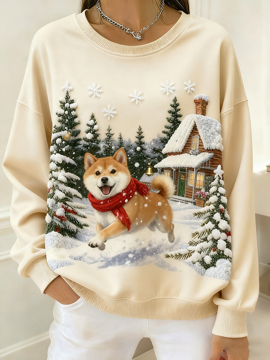 Haut confortable rétro imprimé art animal pour femmes