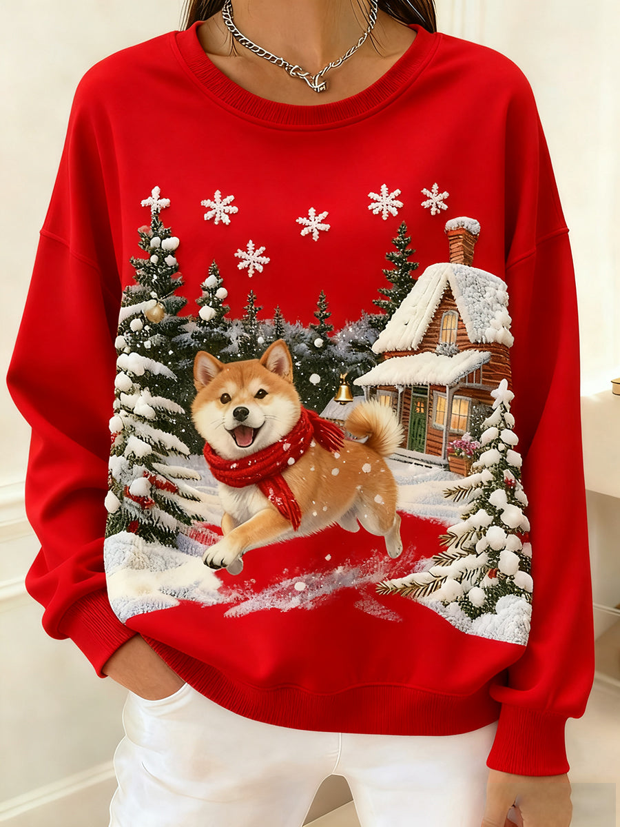 Haut confortable rétro imprimé art animal pour femmes