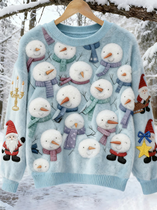 Top Décontracté en Flanelle Imprimé Art de Noël Animal Rétro Femme