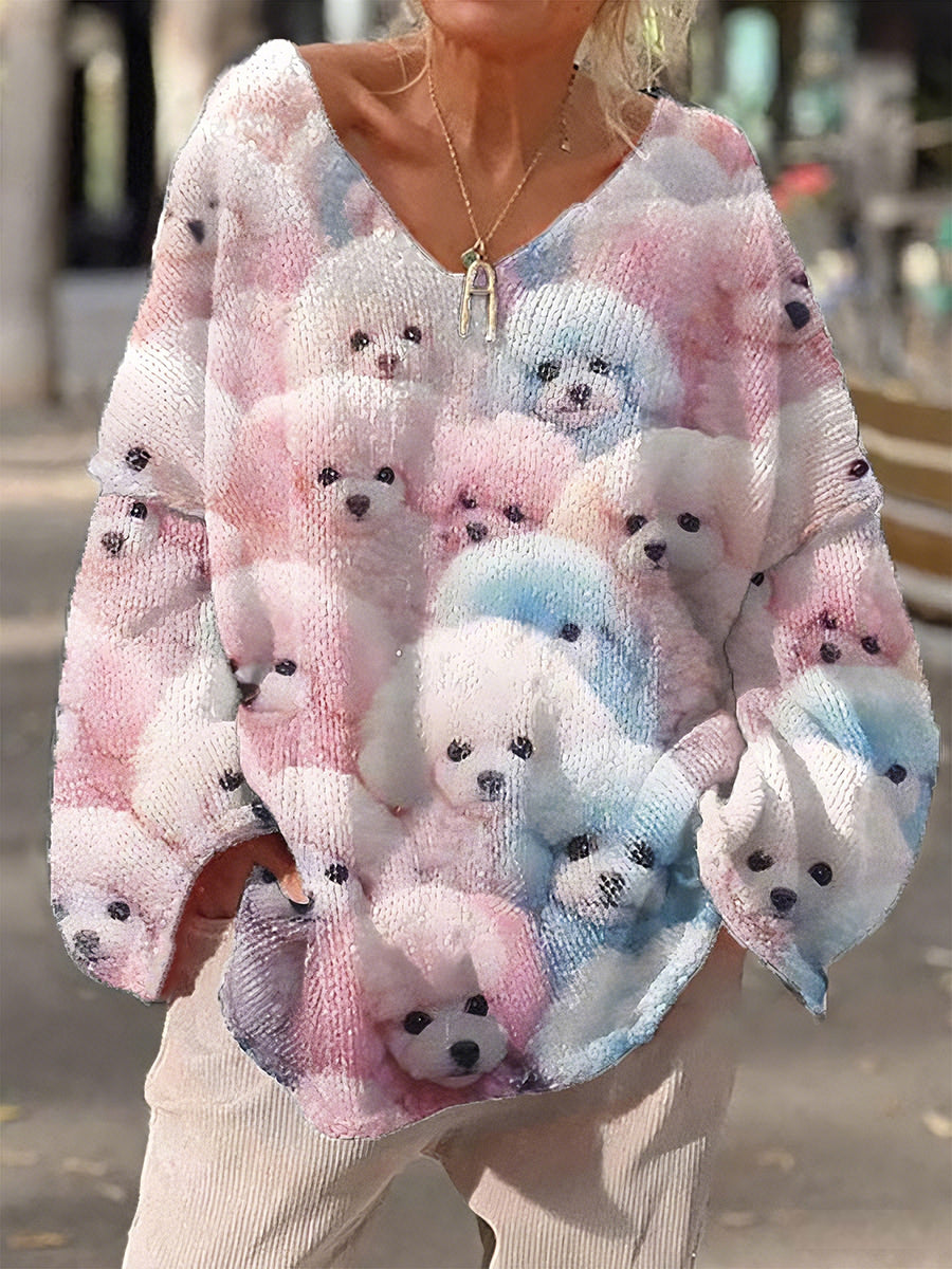 Chandail en tricot Lovely Dogs Femme