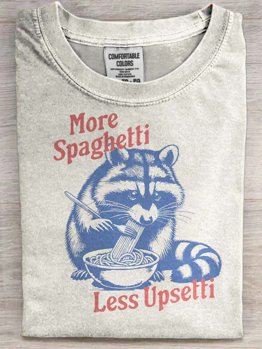 T-shirt décontracté à manches courtes à imprimé raton laveur drôle