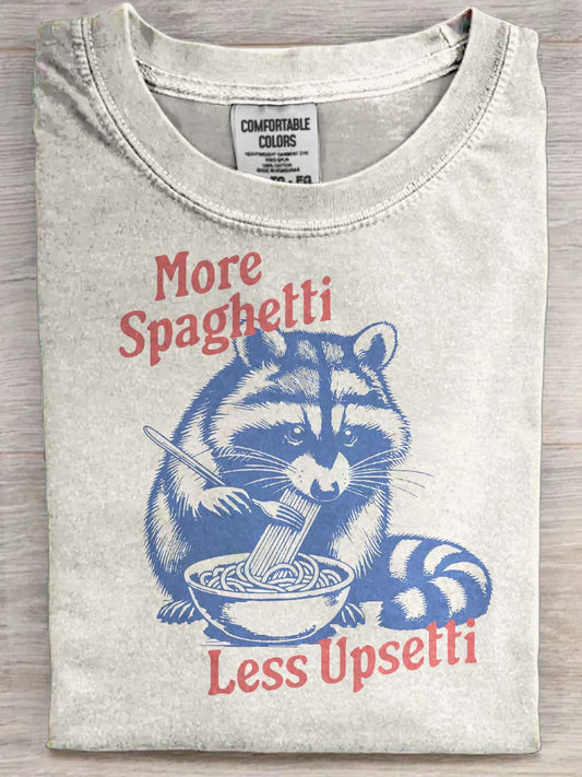 T-shirt décontracté à manches courtes à imprimé raton laveur drôle