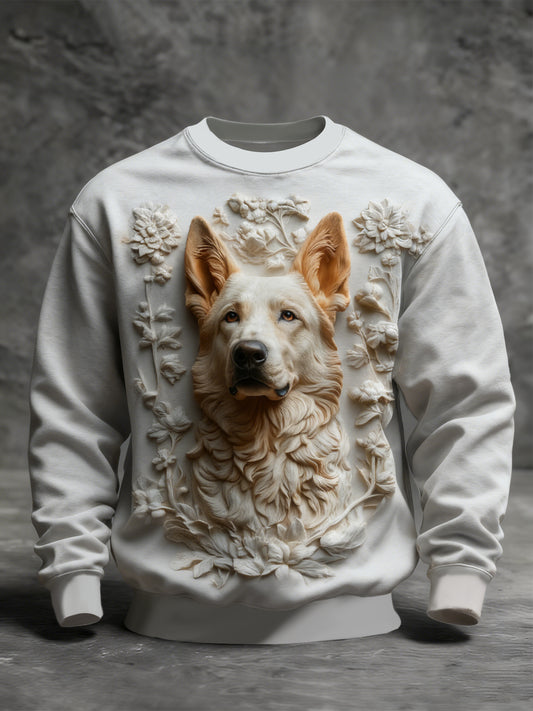 Sweat-shirt Animal Art Crew Neck Homme