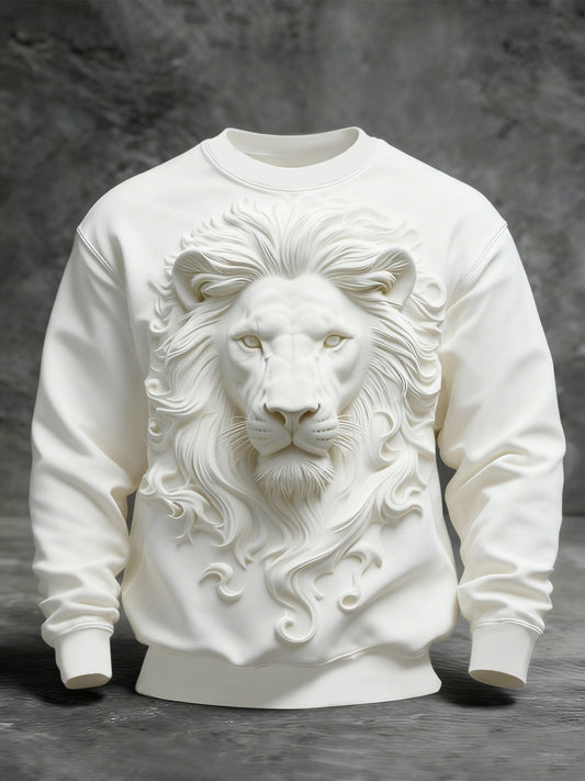 Sweat-shirt Animal Art Crew Neck Homme
