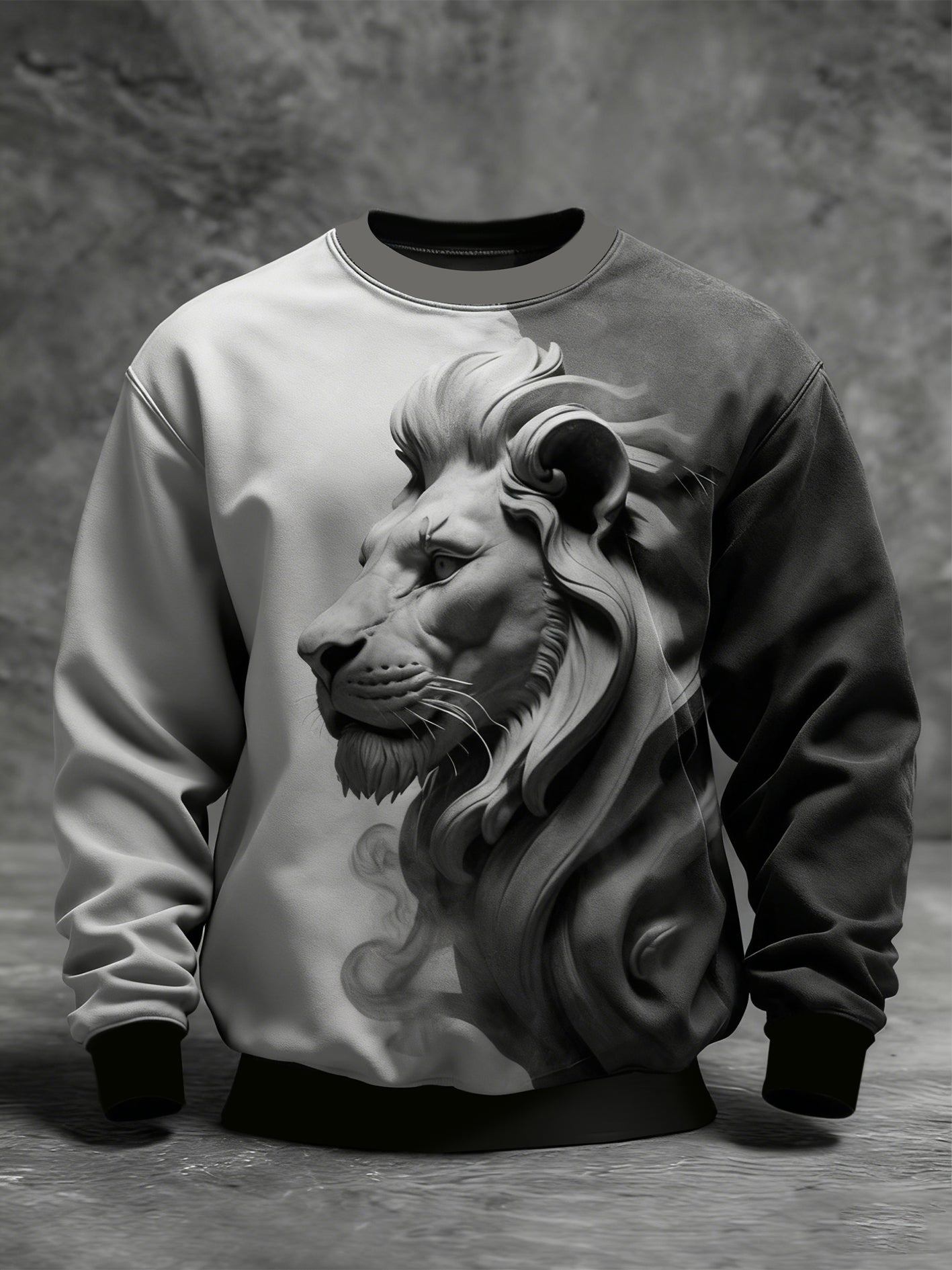 Sweat-shirt Animal Art Crew Neck Homme