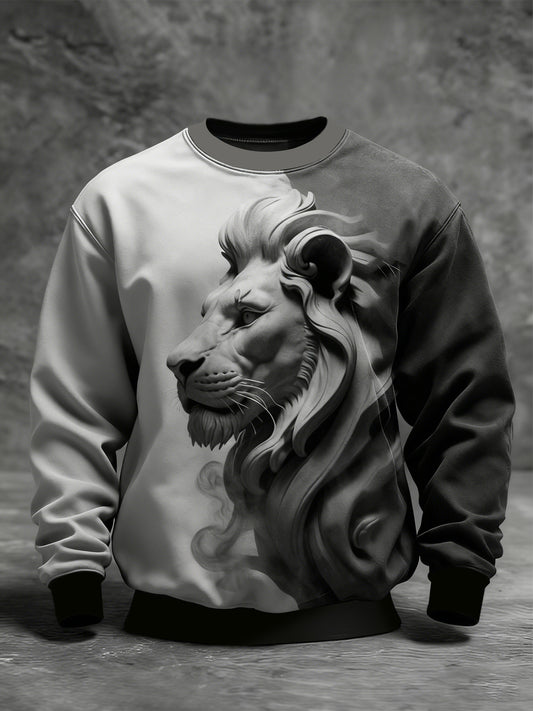 Sweat-shirt Animal Art Crew Neck Homme