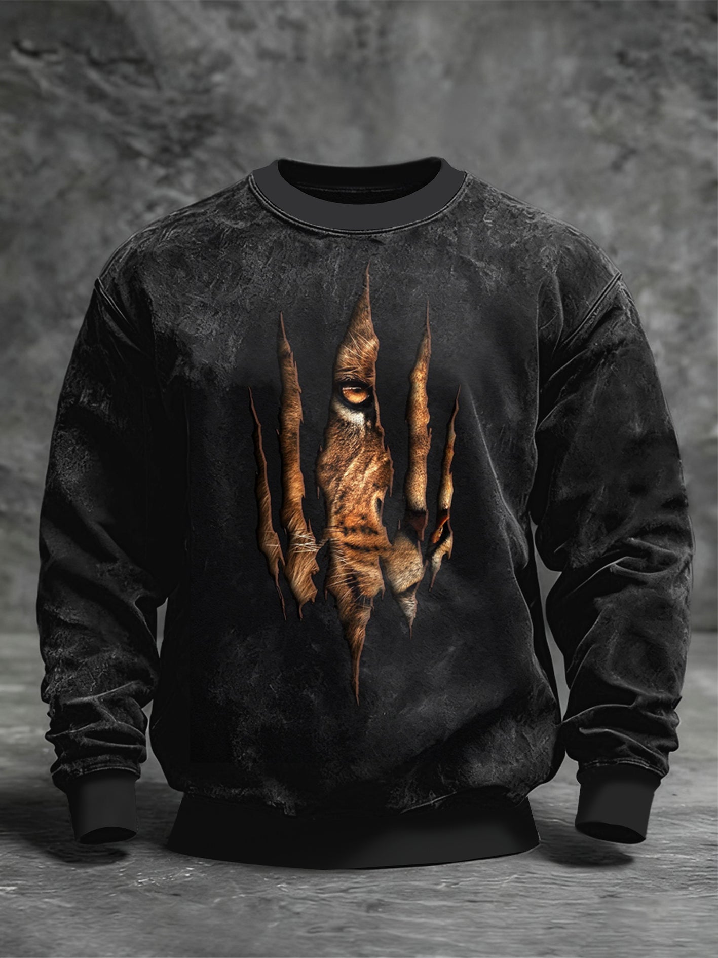 Sweat-shirt Animal Art Crew Neck Homme