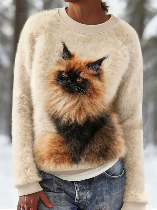 Sweat à capuche en flanelle mignon pour femme