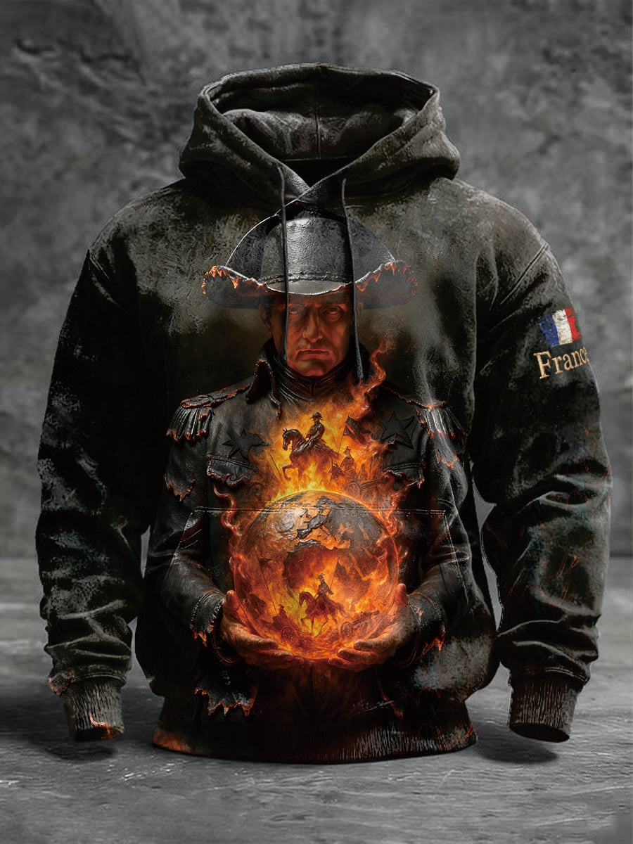 Sweat Homme Imprimé Napoléon Français Décontracté