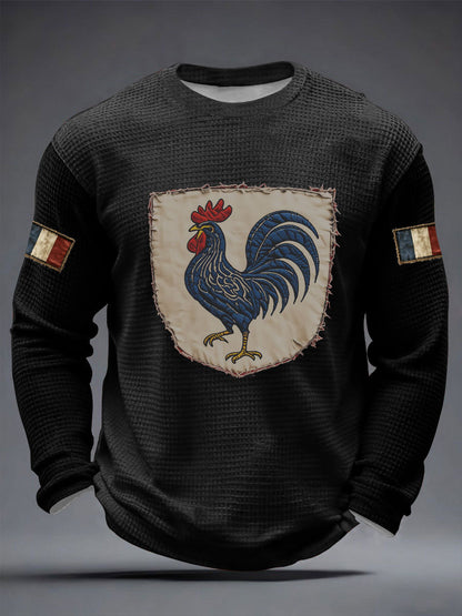 T-shirt à manches longues Français Le Coq Gaulois Waffle Homme