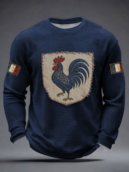 T-shirt à manches longues Français Le Coq Gaulois Waffle Homme