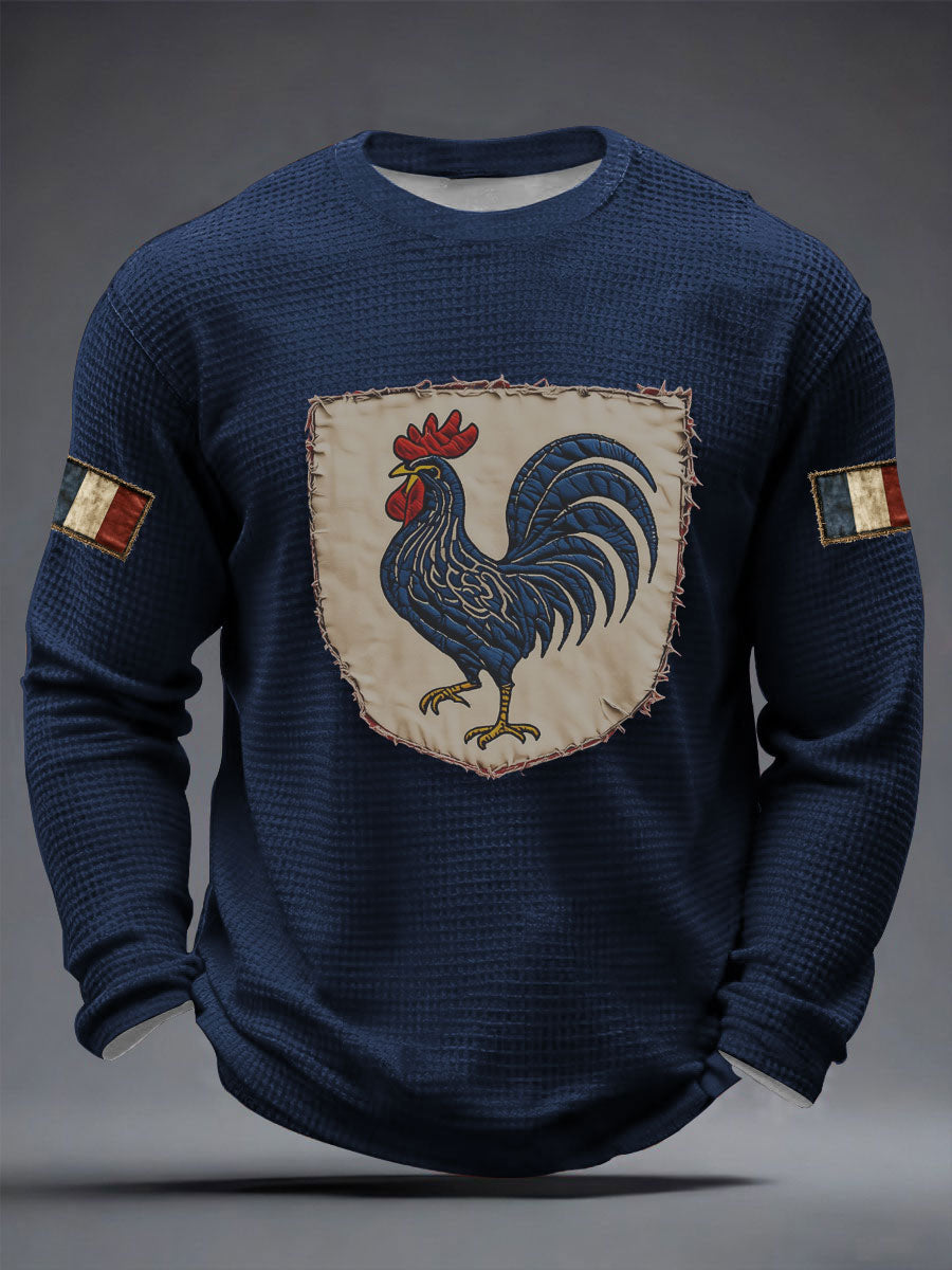 T-shirt à manches longues Français Le Coq Gaulois Waffle Homme
