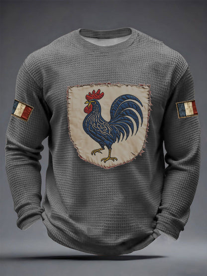 T-shirt à manches longues Français Le Coq Gaulois Waffle Homme