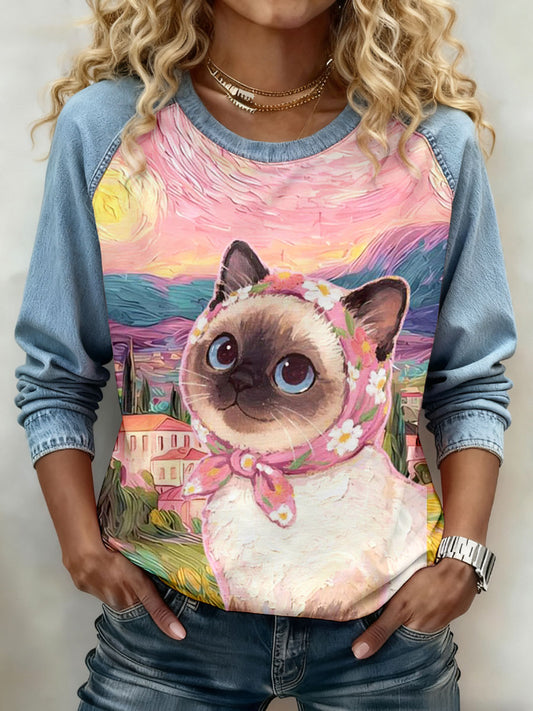 Femmes Chat Imprimer Sweatshirts