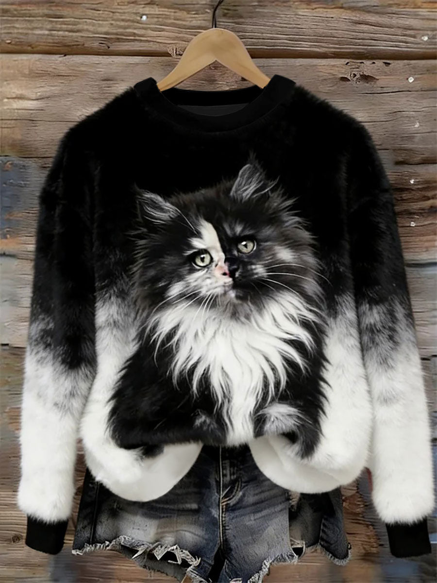 Sweat à capuche en flanelle mignon pour femme