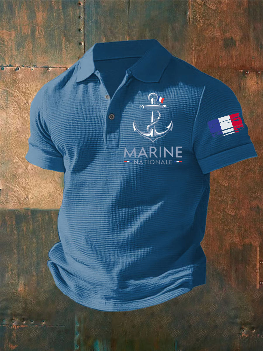 T-shirt à manches courtes Marine Nationale Waffle Homme