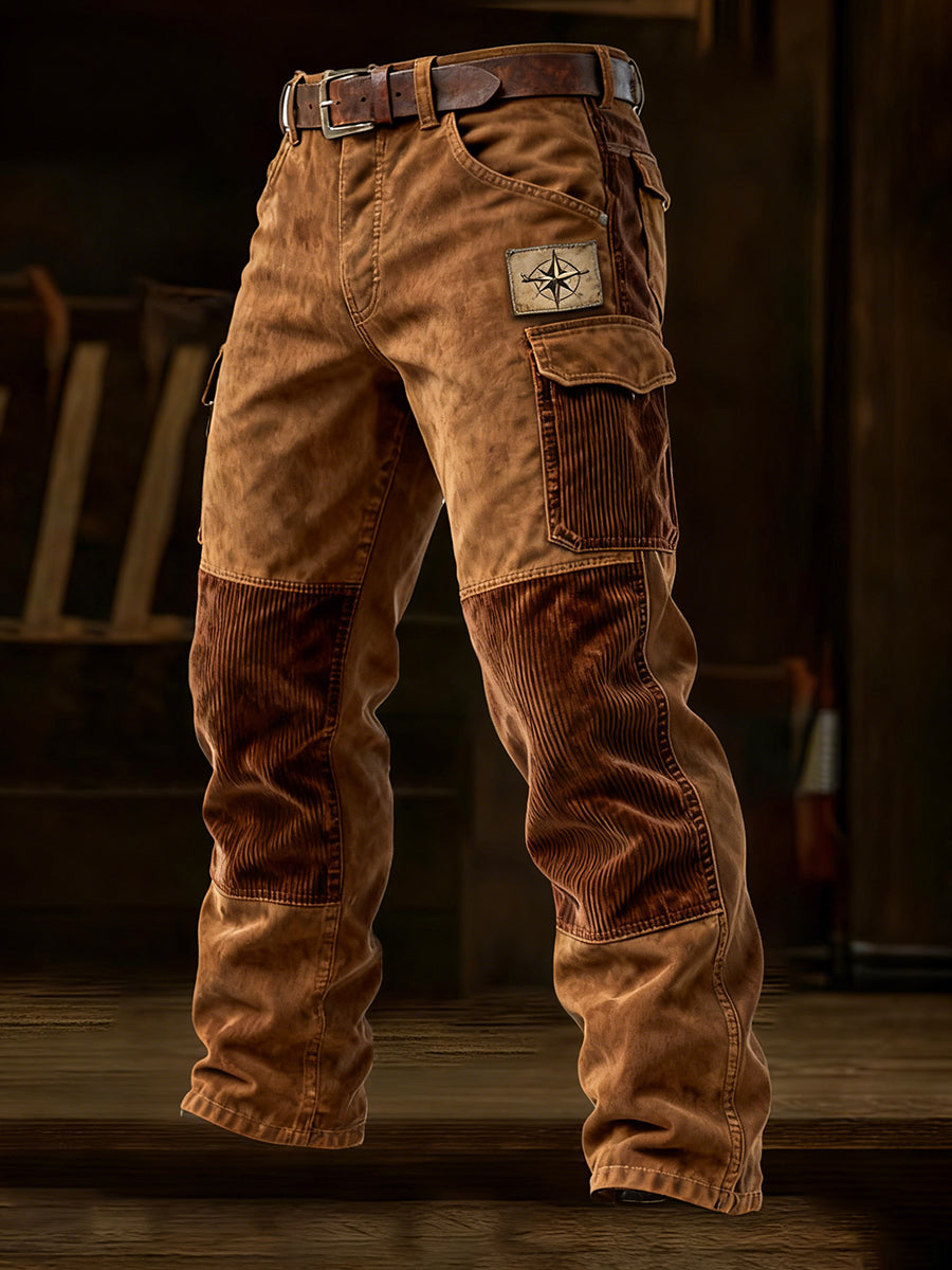 Pantalon de travail décontracté de style d'affaires rétro pour hommes
