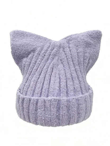 Chapeaux Tricot Oreille de Chat Femme