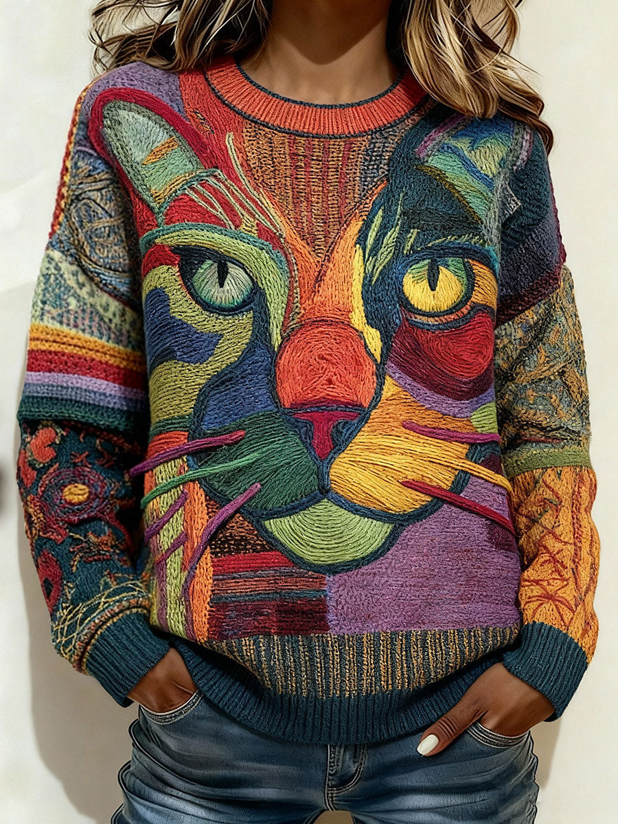 Tops Art Cat Vintage pour femmes