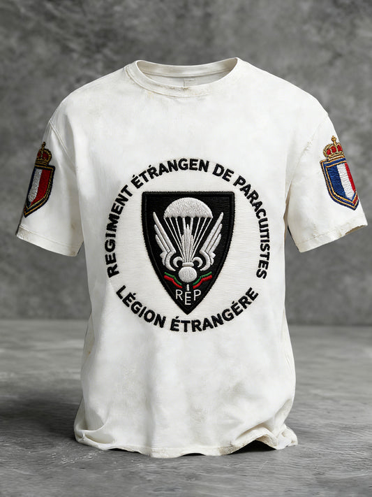 T-shirt décontracté rétro parachutiste de la Légion étrangère française