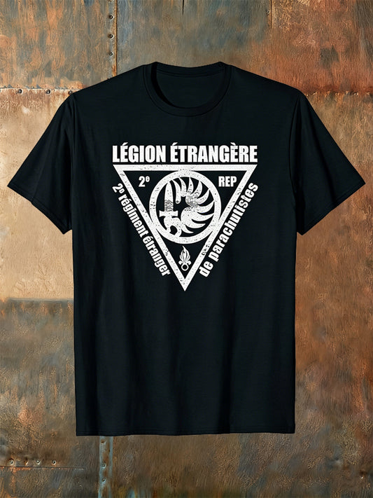 T-shirt homme avec imprimé d'inspiration militaire française.