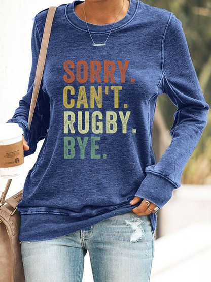 Sweat-shirt Femme Sorry Can't Rugby Bye Polyester Waisted