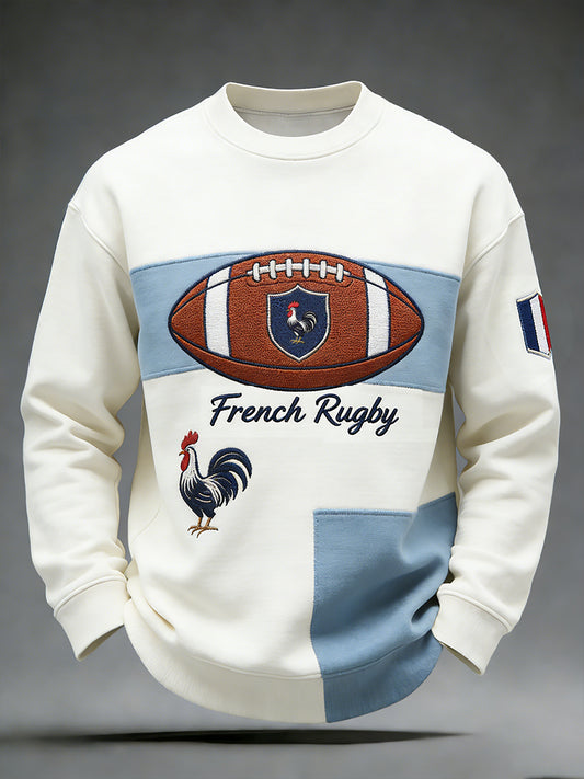 Haut décontracté et confortable rétro d'inspiration rugby à la française