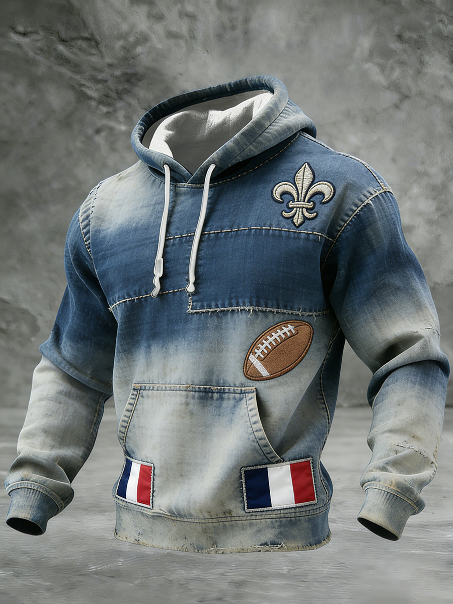 Sweat à capuche confortable en tricot gaufré décontracté rétro à la française