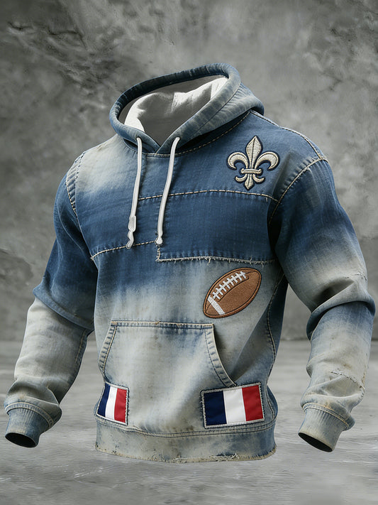 Sweat à capuche confortable en tricot gaufré décontracté rétro à la française