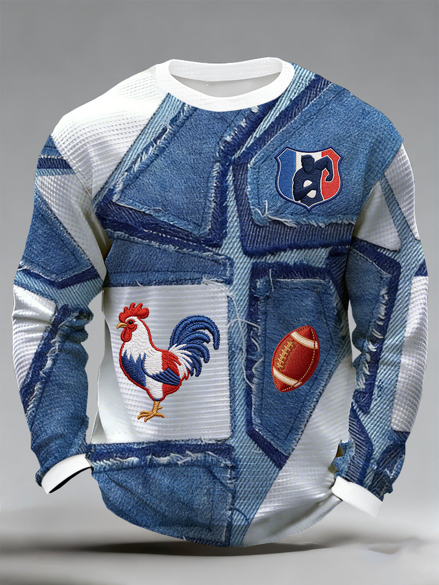 T-shirt à manches longues imprimé French Rugby Supporter Homme