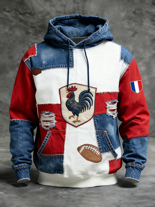Sweat-shirt décontracté et confortable rétro style rugby français