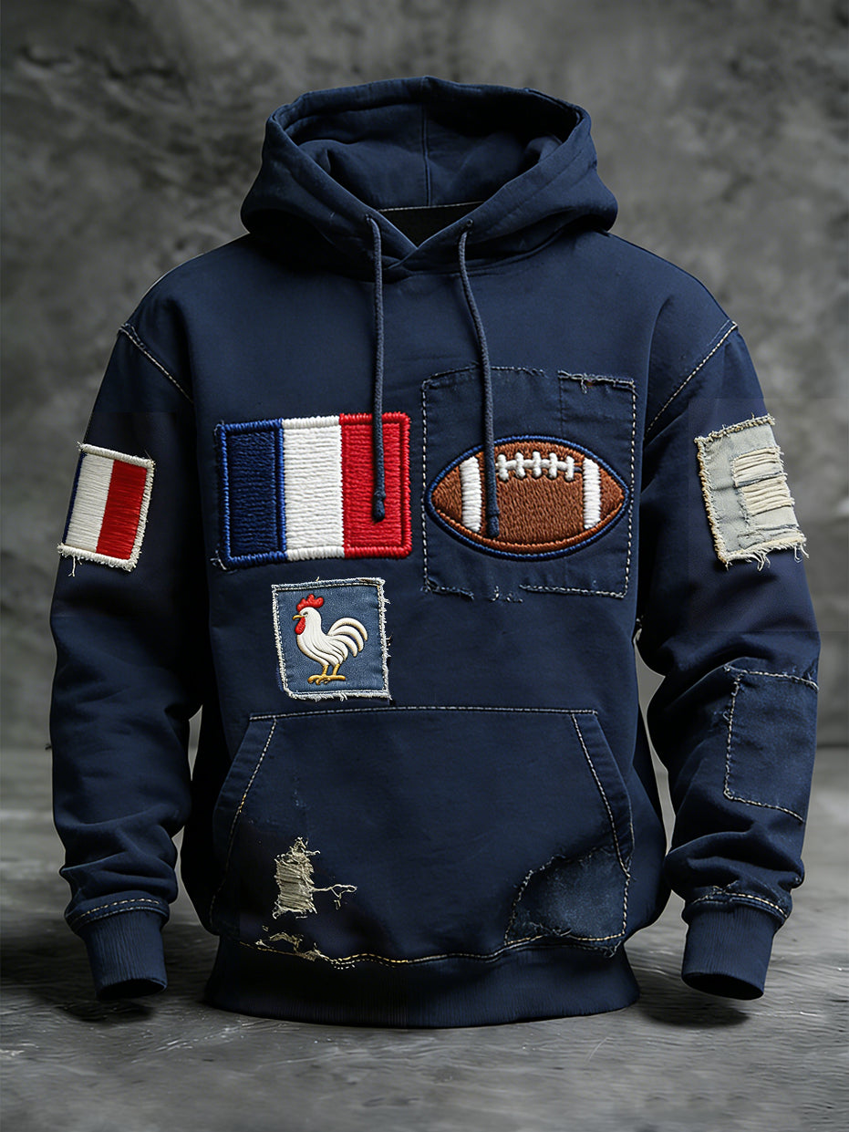 Sweat-shirt décontracté et confortable rétro style rugby français