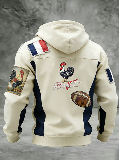 Sweat à capuche confortable en tricot gaufré décontracté rétro à la française