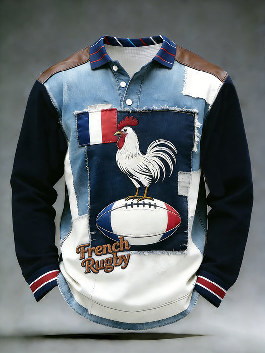 Haut décontracté et confortable d’inspiration rétro-rugby à la française