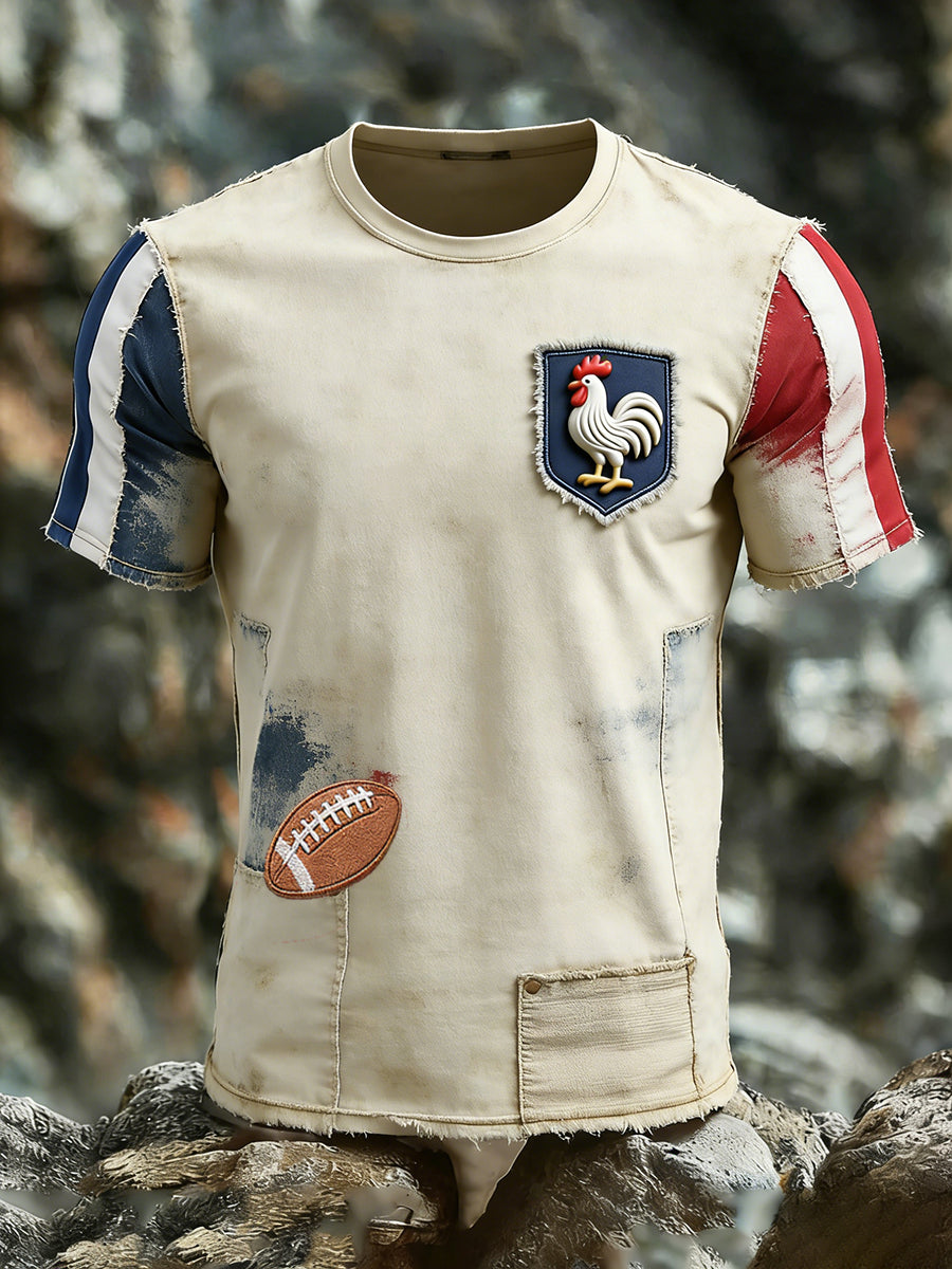T-shirt décontracté rétro style rugby français