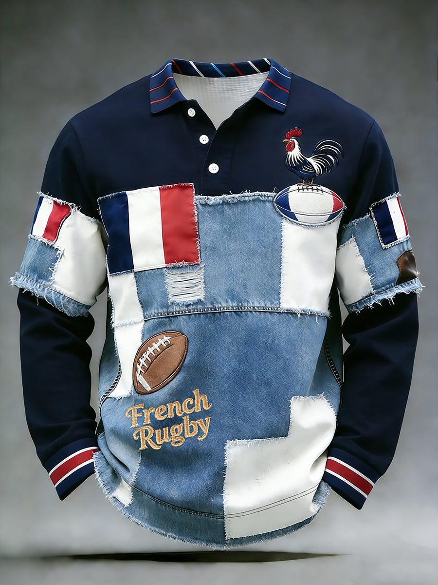 Haut décontracté et confortable d’inspiration rétro-rugby à la française