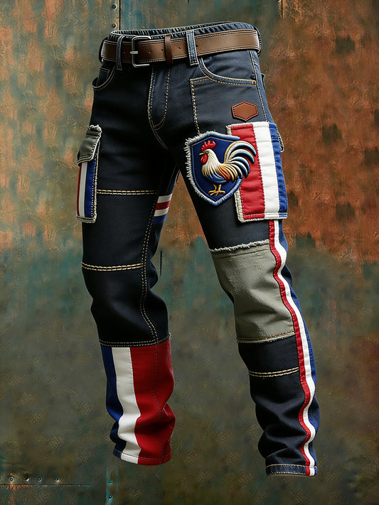 Pantalon de travail décontracté rétro français de rugby pour hommes