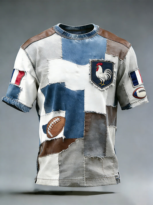 T-shirt décontracté rétro style rugby français