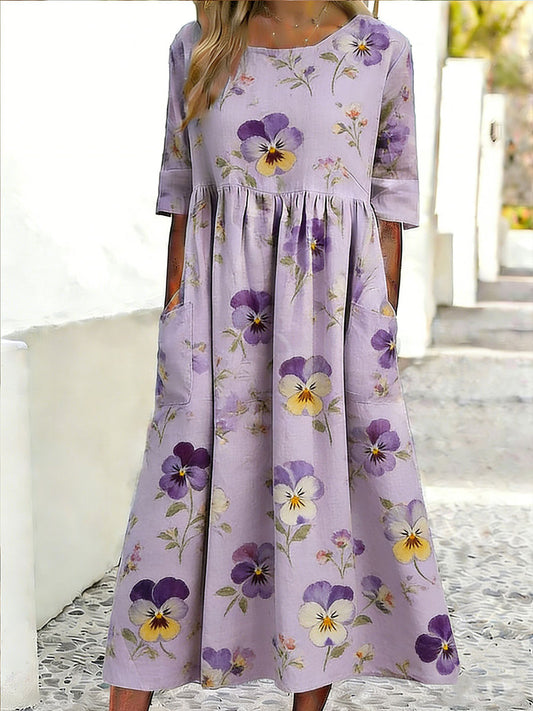 Robe décontractée à imprimé floral pour femmes