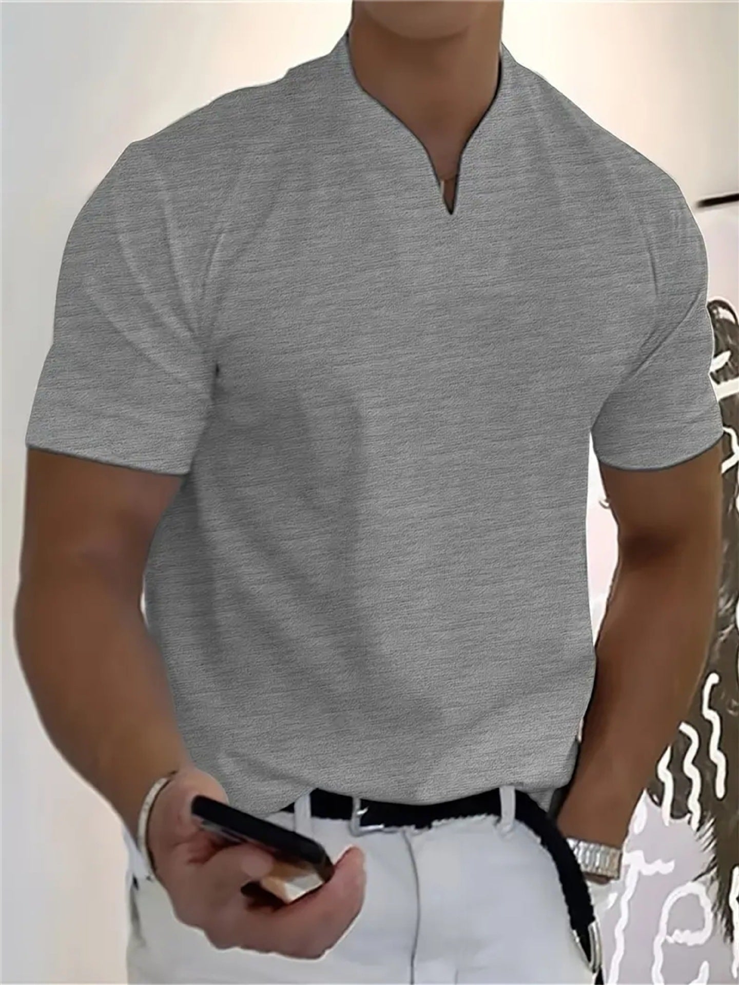 T-shirt col V pour homme